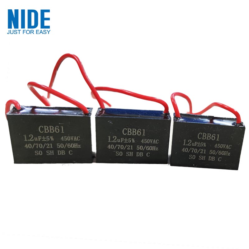 1.2UF CBB61 የኤሌክትሪክ አድናቂ Capacitor